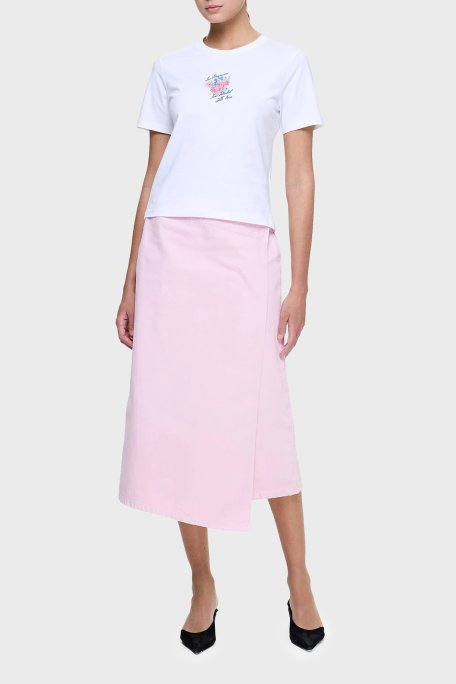 Les Benjamins Baskılı % 100 Pamuk Regular Fit Bisiklet Yaka Bayan T Shirt LB25SSUNLFUTS-005 BEYAZ - Les Benjamins