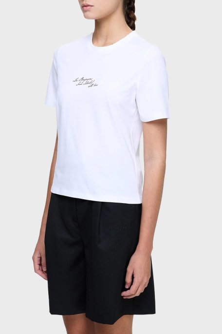 Les Benjamins Baskılı % 100 Pamuk Regular Fit Bisiklet Yaka Bayan T Shirt LB25SSUNLFUTS-030 BEYAZ - Les Benjamins (1)