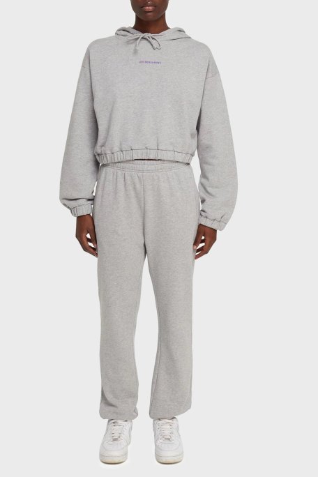 Les Benjamins Baskılı Kapüşonlu % 100 Pamuk Bayan Sweat LB21SSCORFUHD-003 AÇIK GRİ - Les Benjamins (1)