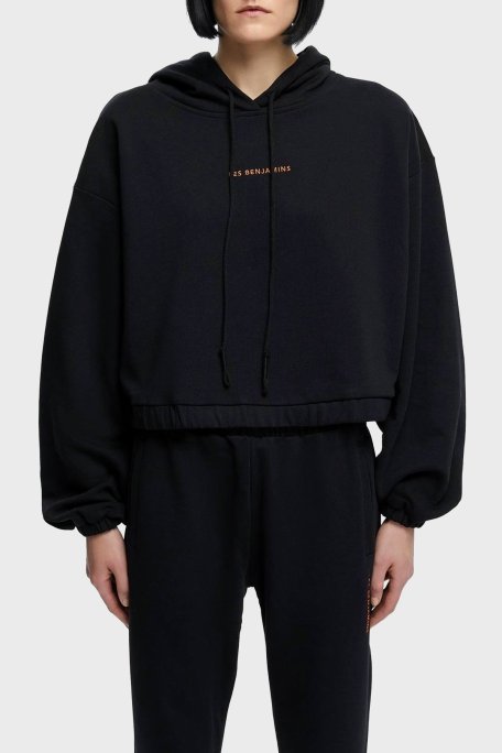 Les Benjamins Baskılı Kapüşonlu % 100 Pamuk Bayan Sweat LB21SSCORFUHD-001 SİYAH - Les Benjamins