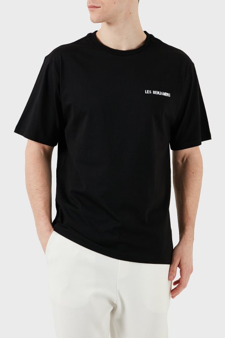 Les Benjamins Baskılı Relaxed Fit Pamuklu Bisiklet Yaka Erkek T Shirt LB25SSUNLMUTS-013 SİYAH - Les Benjamins (1)