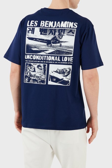 Les Benjamins Baskılı Relaxed Fit Pamuklu Bisiklet Yaka Erkek T Shirt LB25SSUNLMUTS-017 SAKS - Les Benjamins