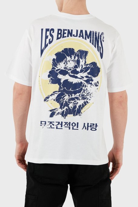 Les Benjamins Baskılı Relaxed Fit Pamuklu Bisiklet Yaka Erkek T Shirt LB25SSUNLMUTS-022 BEYAZ - Les Benjamins