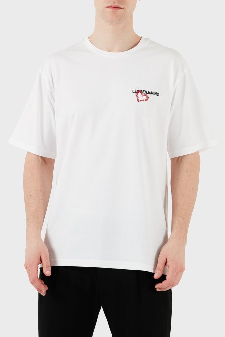 Les Benjamins Baskılı Relaxed Fit Pamuklu Bisiklet Yaka Erkek T Shirt LB25SSUNLMUTS-024 BEYAZ - Les Benjamins (1)