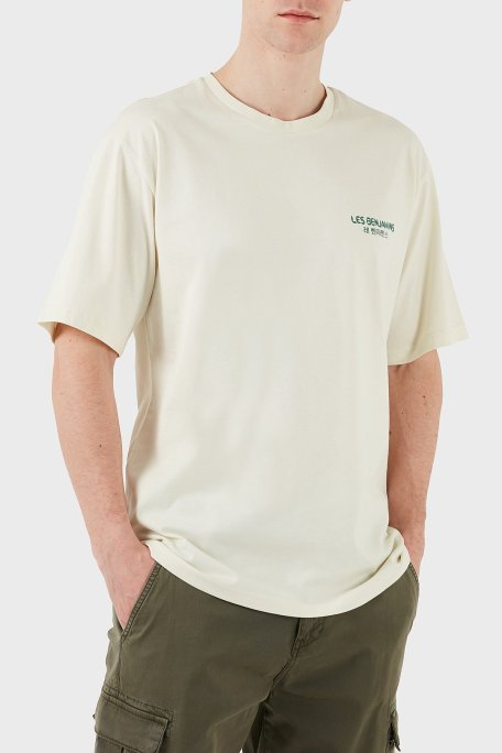 Les Benjamins Baskılı Relaxed Fit Pamuklu Bisiklet Yaka Erkek T Shirt LB25SSUNLMUTS-027 EKRU - Les Benjamins (1)
