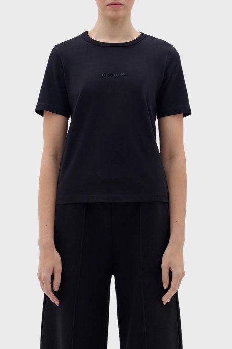 Les Benjamins Bisiklet Yaka % 100 Pamuk Regular Fit Bayan T Shirt LB23FWCLAFUTS-401 SİYAH - Les Benjamins