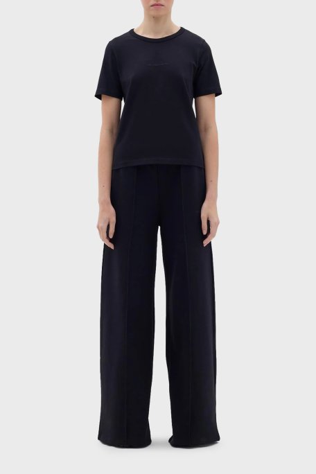 Les Benjamins Bisiklet Yaka % 100 Pamuk Regular Fit Bayan T Shirt LB23FWCLAFUTS-401 SİYAH - Les Benjamins (1)