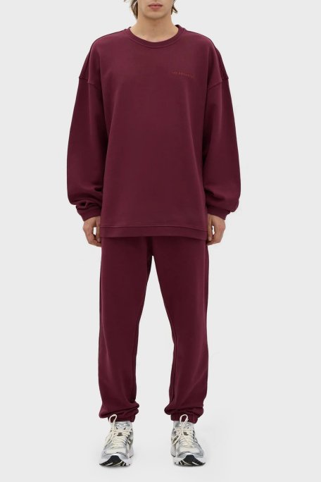 Les Benjamins Bisiklet Yaka % 100 Pamuk Relaxed Fit Erkek Sweat LB23FWESSMUSW-301 BORDO - Les Benjamins (1)