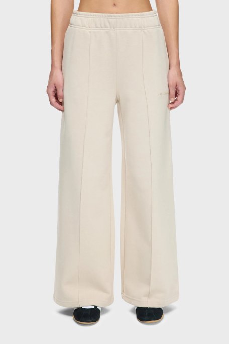 Les Benjamins Çimalı Pamuklu Regular Fit Normal Bel Geniş Paça Bayan Pantolon LB25FWCLAFUSP-401 BEJ - Les Benjamins