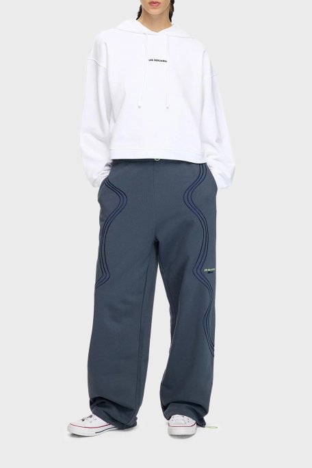 Les Benjamins Dikiş Detaylı Relaxed Fit Normal Bel Geniş Paça Bayan Pantolon LB25FWTURFUSP-012 MAVİ - Les Benjamins (1)