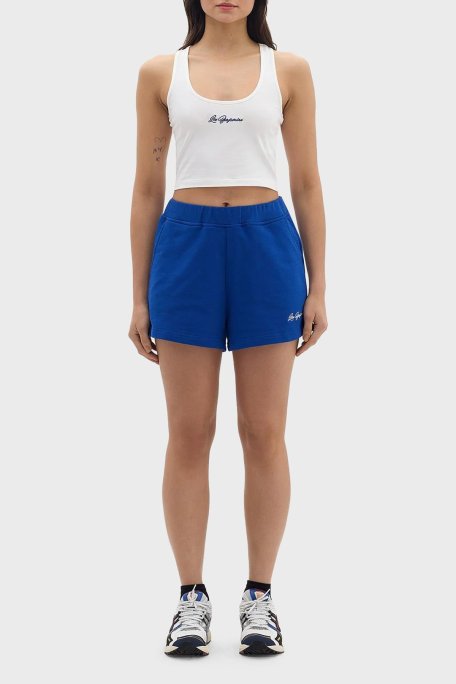 Les Benjamins Elastik Bel Bantlı Pamuklu Cepli Bayan Short LB24SSKISFUSO-002 MAVİ - Les Benjamins