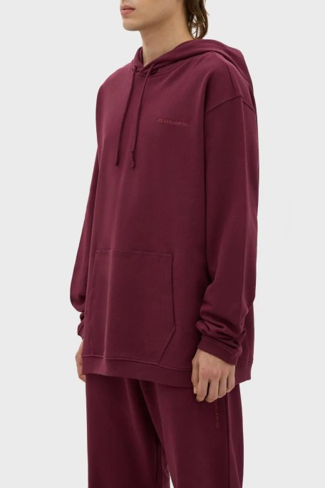 Les Benjamins Kapüşonlu Kanguru Cepli % 100 Pamuk Relaxed Fit Erkek Sweat LB23FWESSMUHD-301 BORDO - Les Benjamins (1)