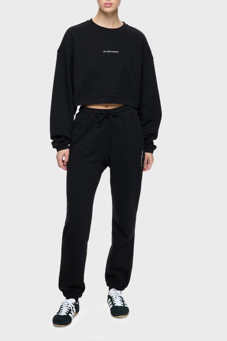 Les Benjamins Logolu Pamuklu Regular Fit Bisiklet Yaka Bayan Sweat LBNOOSCORFUSW-307 SİYAH - Les Benjamins (1)