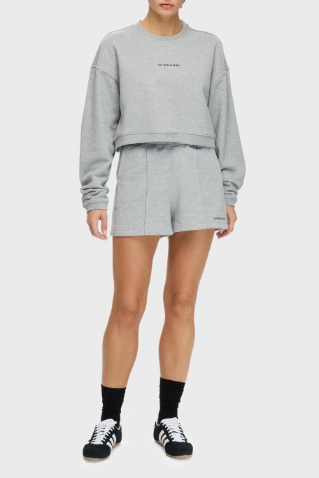 Les Benjamins Logolu Pamuklu Regular Fit Bisiklet Yaka Bayan Sweat LBNOOSCORFUSW-308 AÇIK GRİ - Les Benjamins (1)