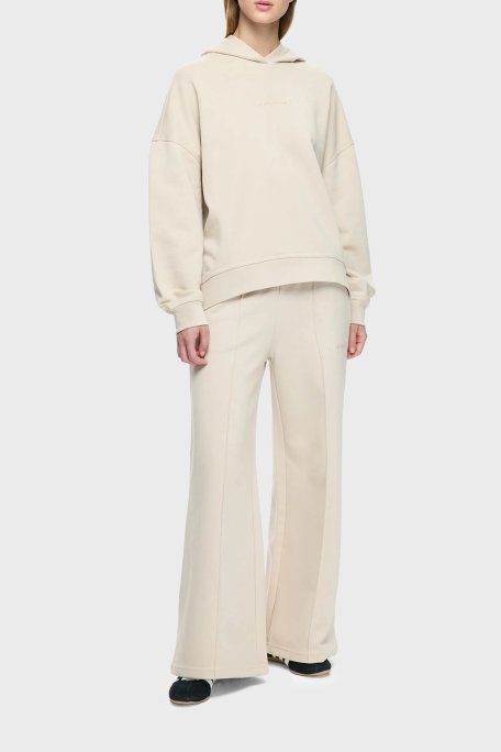 Les Benjamins Logolu Pamuklu Regular Fit Kapüşonlu Bayan Sweat LB25FWCLAFUHD-401 BEJ - Les Benjamins (1)