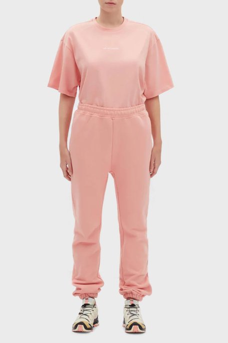 Les Benjamins Logolu Regular Fit Elastik Bel Bantlı Cepli % 100 Pamuk Bayan Pantolon LB22FWESSFUSP-306 MERCAN - Les Benjamins