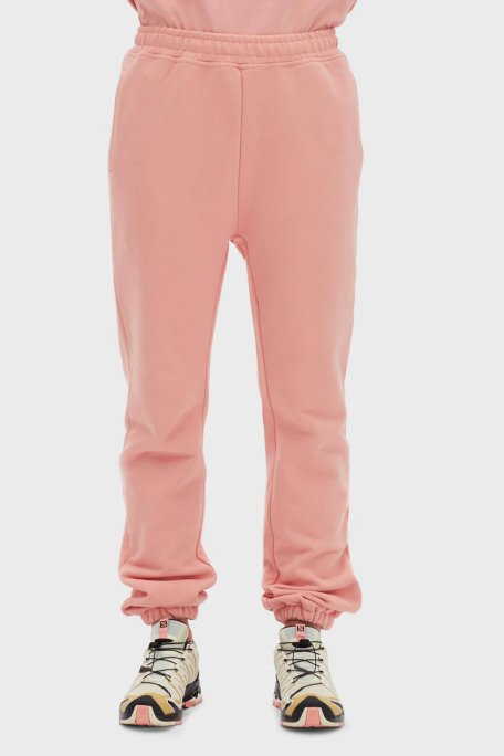 Les Benjamins Logolu Regular Fit Elastik Bel Bantlı Cepli % 100 Pamuk Bayan Pantolon LB22FWESSFUSP-306 MERCAN - Les Benjamins (1)