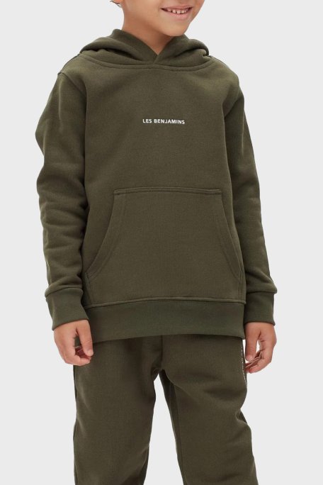 Les Benjamins Logolu Regular Fit Kapüşonlu Kanguru Cepli % 100 Pamuk Unisex Sweat LB22FWCHLCUHD-502 HAKİ - Les Benjamins