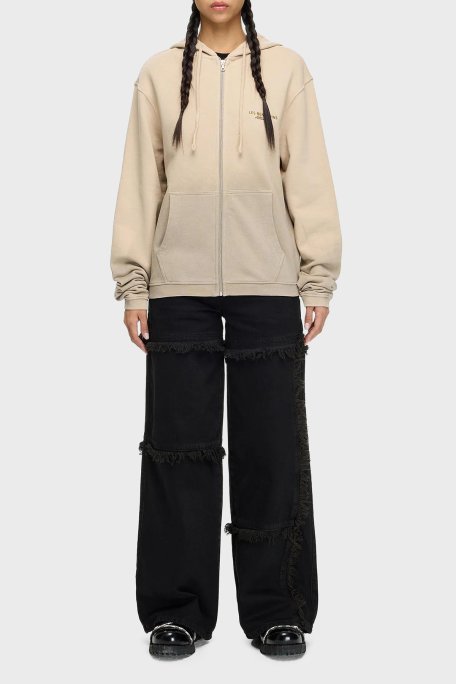 Les Benjamins Logolu Sırt Detaylı Pamuklu Regular Fit Kapüşonlu Bayan Sweat LB25FWTURFUZH-001 BEJ - Les Benjamins (1)