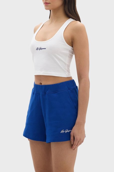 Les Benjamins Pamuklu Cropped Fit Bayan Top LB24SSKISFUTN-003 BEYAZ - Les Benjamins (1)