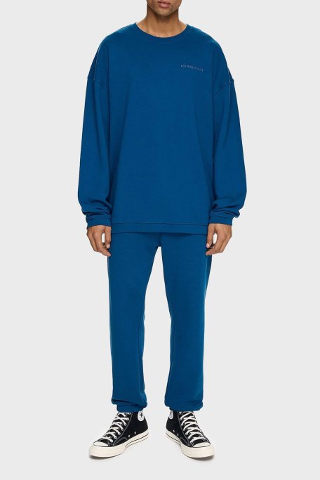 Les Benjamins Pamuklu Oversize Bisiklet Yaka Erkek Sweat LB24FWESSMUSW-302 PETROL - Les Benjamins (1)