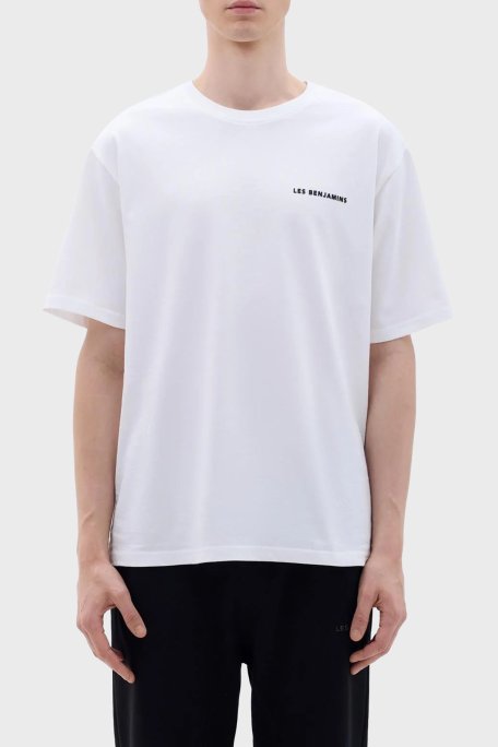 Les Benjamins Pamuklu Oversize Bisiklet Yaka Erkek T Shirt LB23FWCLAMUTS-403 BEYAZ - Les Benjamins