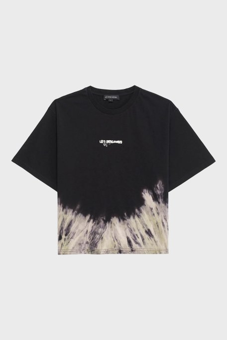 Les Benjamins Pamuklu Regular Fit Bisiklet Yaka Batik Bayan T Shirt LB24FWEAPFUTS-011 SİYAH - Les Benjamins (1)