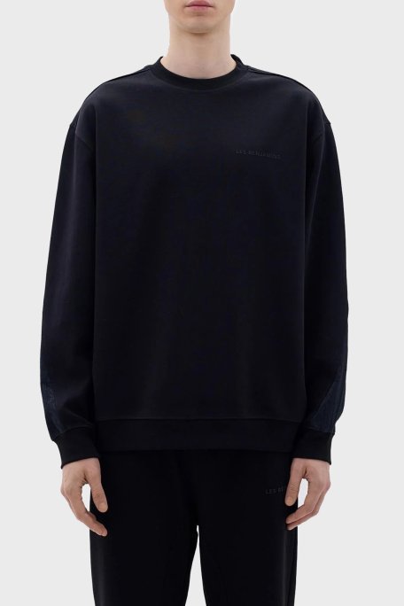 Les Benjamins Pamuklu Regular Fit Bisiklet Yaka Erkek Sweat LB23FWCLAMUSW-403 SİYAH - Les Benjamins