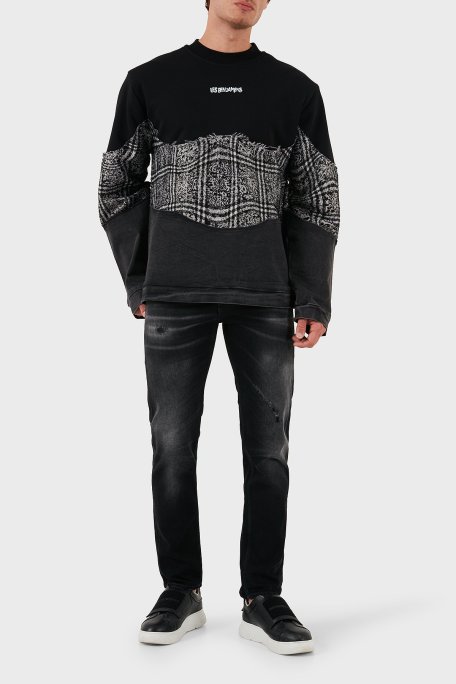 Les Benjamins Pamuklu Regular Fit Bisiklet Yaka Erkek Sweat LB24FWEAPMUSW-010 SİYAH - Les Benjamins (1)