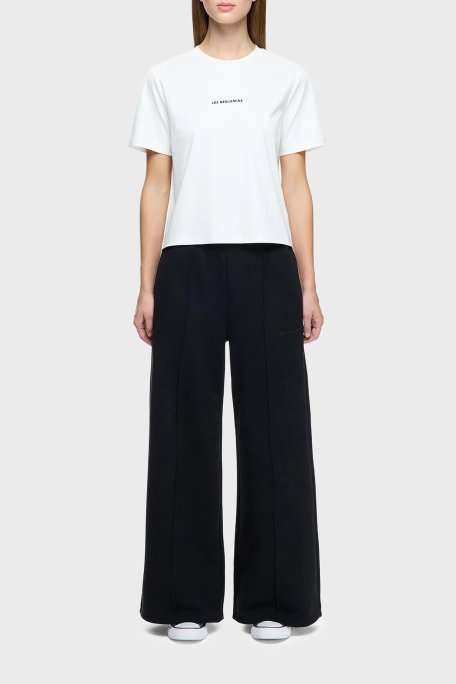 Les Benjamins Pamuklu Regular Fit Bisiklet Yaka Logolu Bayan T Shirt LB25FWCLAFUTS-409 BEYAZ - Les Benjamins (1)