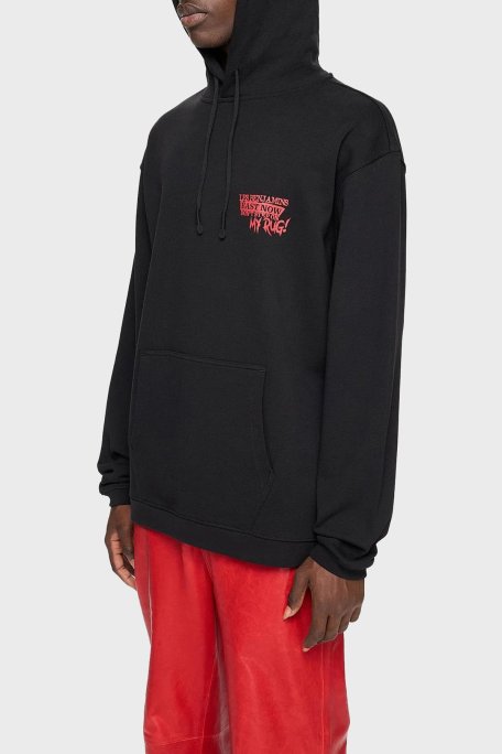 Les Benjamins Pamuklu Regular Fit Kapüşonlu Kanguru Cepli Erkek Sweat LB24FWEAPMUHD-001 SİYAH - Les Benjamins