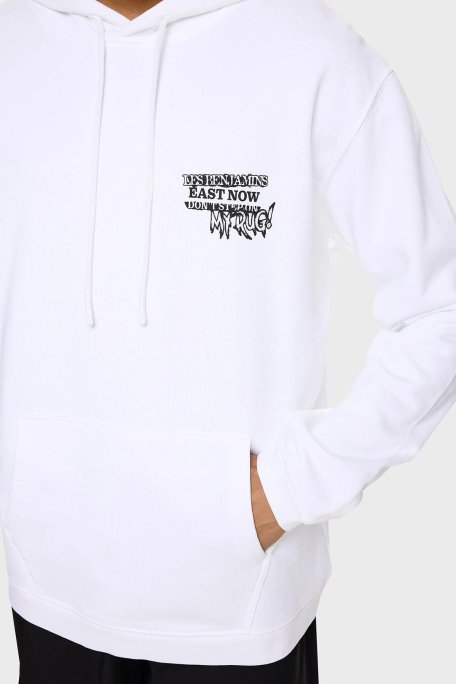 Les Benjamins Pamuklu Regular Fit Kapüşonlu Kanguru Cepli Erkek Sweat LB24FWEAPMUHD-002 BEYAZ - Les Benjamins (1)