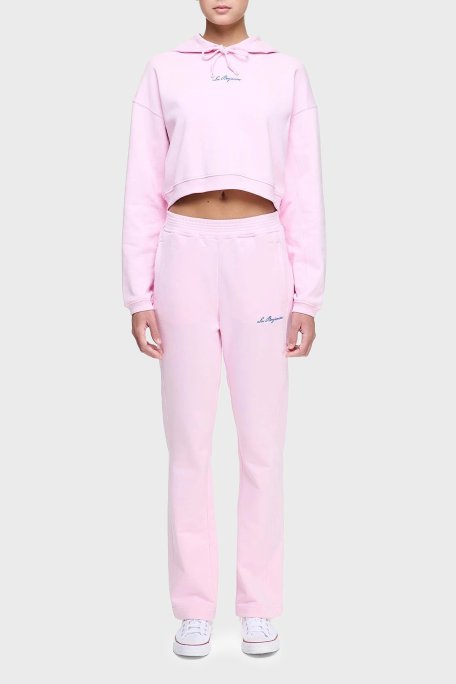 Les Benjamins Pamuklu Regular Fit Normal Bel Düz Paça Bayan Pantolon LB25SSUNLFUSP-004 PEMBE - Les Benjamins