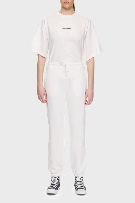 Les Benjamins Pamuklu Regular Fit Normal Bel Lastikli Paça Bayan Pantolon LBNOOSESSFUSP-306 BEYAZ - Les Benjamins (1)
