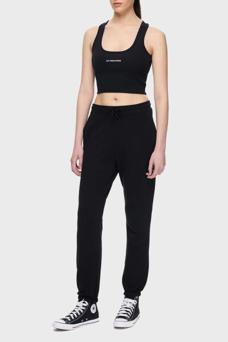 Les Benjamins Pamuklu Regular Fit Normal Bel Lastikli Paça Bayan Pantolon LBNOOSESSFUSP-307 SİYAH - Les Benjamins (1)