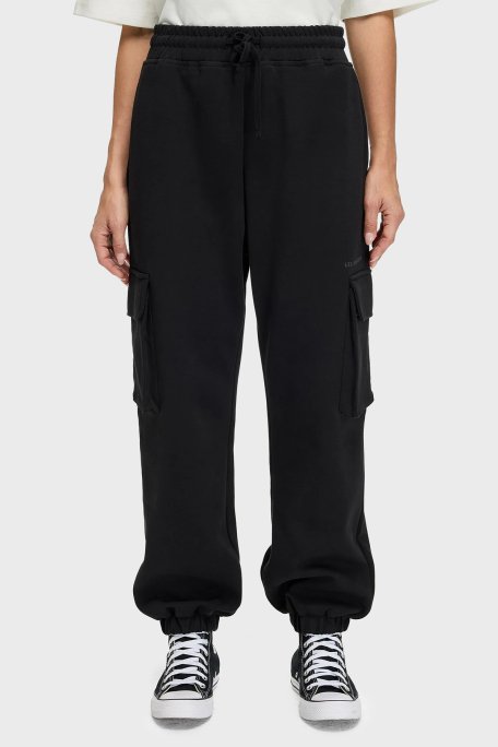 Les Benjamins Pamuklu Regular Fit Ribanalı Paça Kargo Cepli Bayan Pantolon LB25FWCLAFUSP-406 SİYAH - Les Benjamins