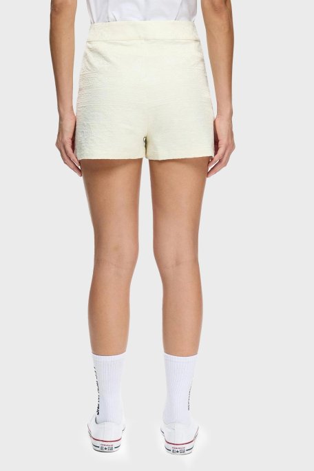 Les Benjamins Pamuklu Regular Fit Yüksek Bel Jakarlı Bayan Short LB25SSUNLFUSO-007 EKRU - Les Benjamins (1)