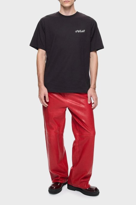 Les Benjamins Pamuklu Relaxed Fit Bisiklet Yaka Erkek T Shirt LB24FWEAPMUTS-035 SİYAH - Les Benjamins