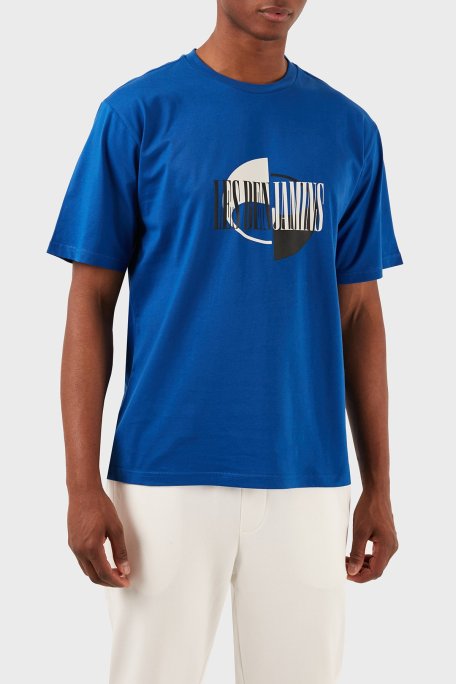 Les Benjamins Pamuklu Relaxed Fit Bisiklet Yaka Erkek T Shirt LB24SSKISMUTS-044 MAVİ - Les Benjamins