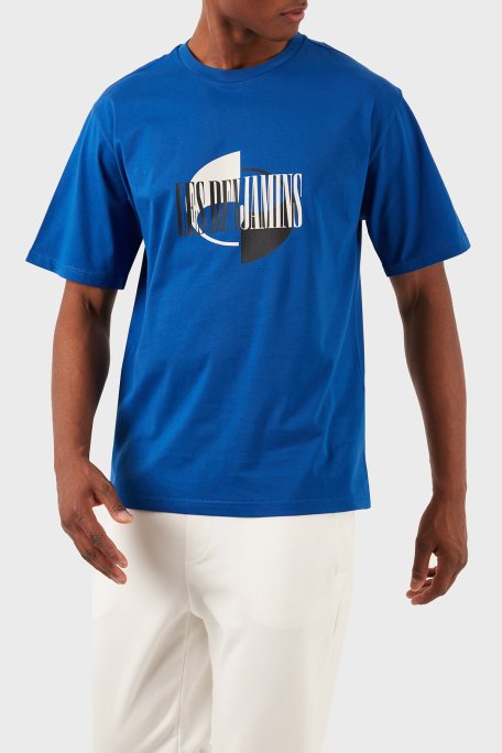 Les Benjamins Pamuklu Relaxed Fit Bisiklet Yaka Erkek T Shirt LB24SSKISMUTS-044 MAVİ - Les Benjamins (1)