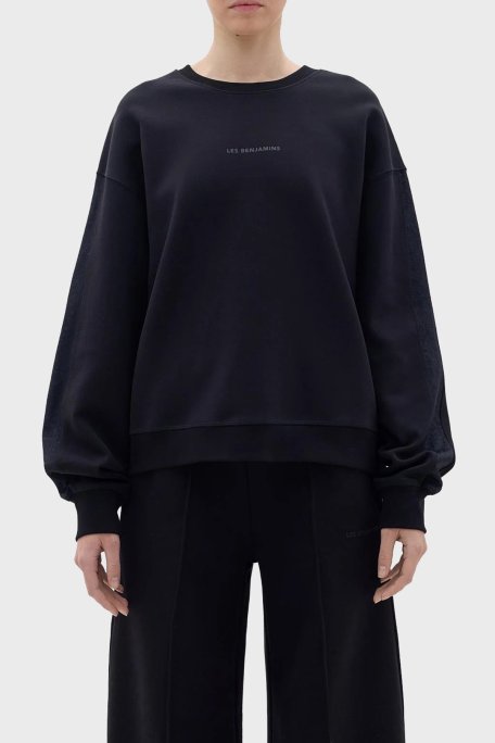 Les Benjamins Regular Fit Kapüşonlu Bayan Sweat LB23FWCLAFUSW-401 SİYAH - Les Benjamins