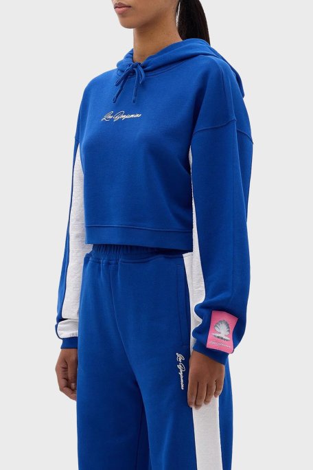 Les Benjamins Relaxed Fit Kapüşonlu Crop Bayan Sweat LB24SSKISFUHD-004 MAVİ - Les Benjamins (1)
