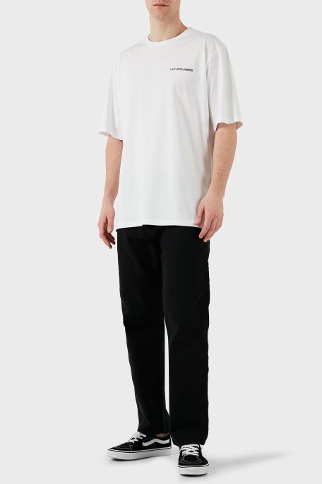 Les Benjamins Sırt Baskılı % 100 Pamuk Oversize Fit Bisiklet Yaka Erkek T Shirt LB25SSUNLMUOT-025 BEYAZ - Les Benjamins (1)