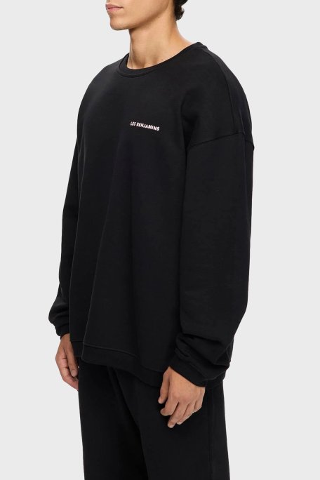 Les Benjamins Sırt Baskılı Pamuklu Relaxed Fit Bisiklet Yaka Erkek Sweat LB25FWTURMUSW-005 SİYAH - Les Benjamins