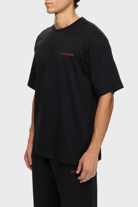 Les Benjamins Sırt Baskılı Pamuklu Relaxed Fit Bisiklet Yaka Erkek T Shirt LB25FWTURMUTS-026 SİYAH - Les Benjamins