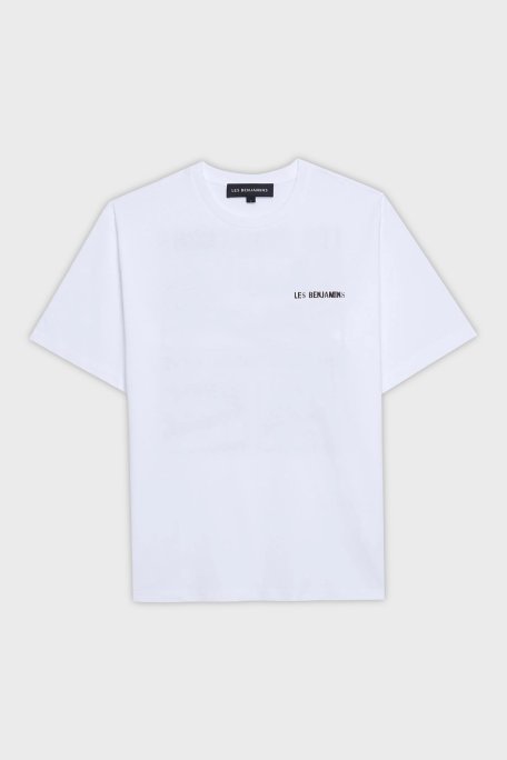 Les Benjamins Sırt Baskılı Pamuklu Relaxed Fit Bisiklet Yaka Erkek T Shirt LB25SSUNLMUTS-014 BEYAZ - Les Benjamins