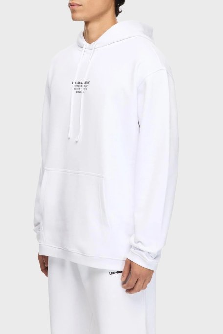 Les Benjamins Sırt Baskılı Pamuklu Relaxed Fit Kapüşonlu Erkek Sweat LB25FWTURMUHD-004 BEYAZ - Les Benjamins