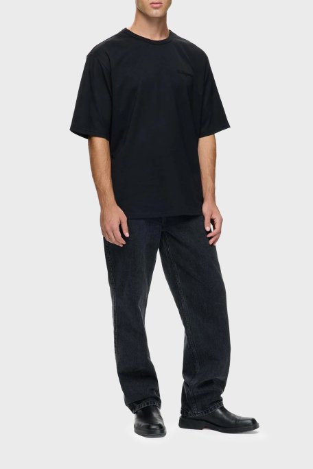 Les Benjamins Sırtta Logo Detaylı Pamuklu Regular Fit Bisiklet Yaka Erkek T Shirt LB25FWCLAMUTS-404 SİYAH - Les Benjamins