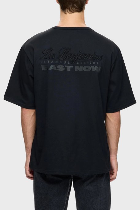 Les Benjamins Sırtta Logo Detaylı Pamuklu Regular Fit Bisiklet Yaka Erkek T Shirt LB25FWCLAMUTS-404 SİYAH - Les Benjamins (1)