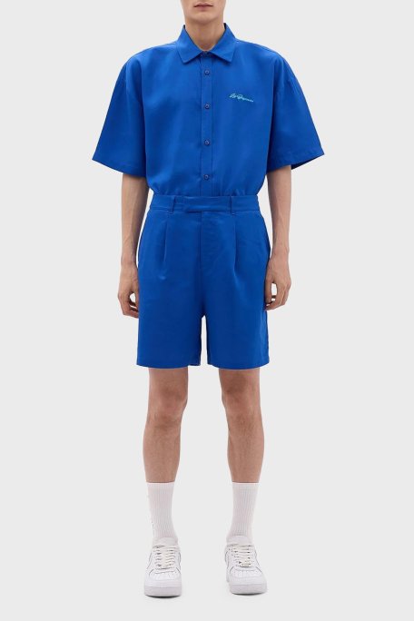 Les Benjamins Tencel Regular Fit Cepli Erkek Short LB24SSKISMUSO-010 MAVİ - Les Benjamins